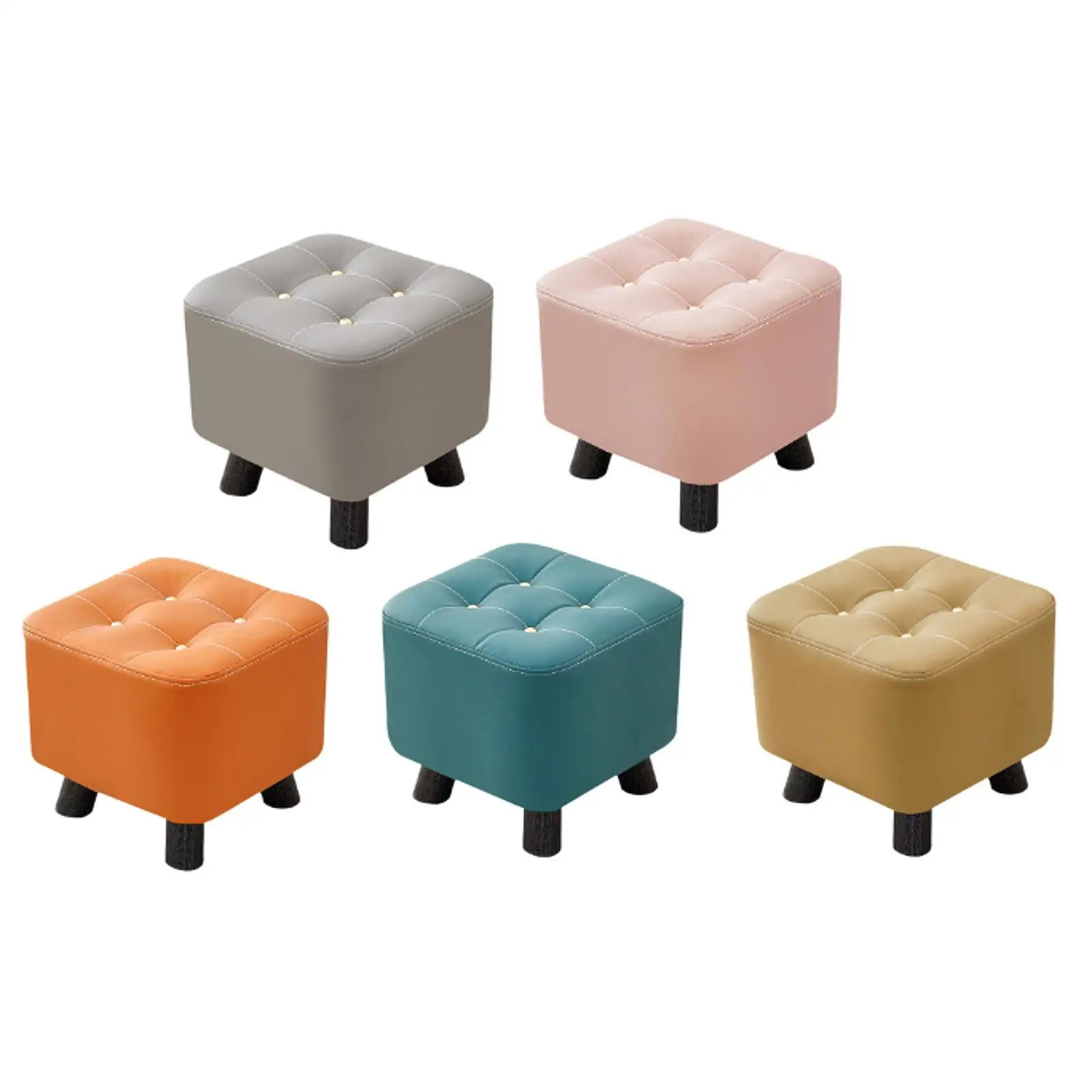 Compact Footstool Ottoman Seat Elegant Design Foot Rest Bench Shoe Changing