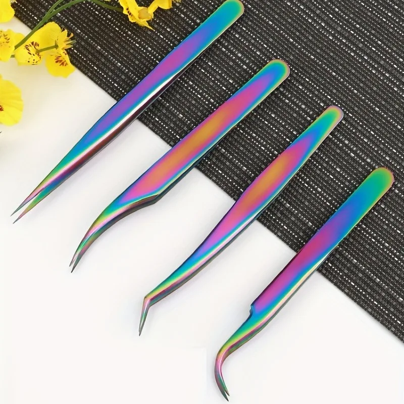 Edelstahl-Wimpernpinzette, Wimpernverlängerungs-Pinzette, Beauty-Wimpernpinzette, Falsche Wimpernzange, Beauty-Tool – Detail 3