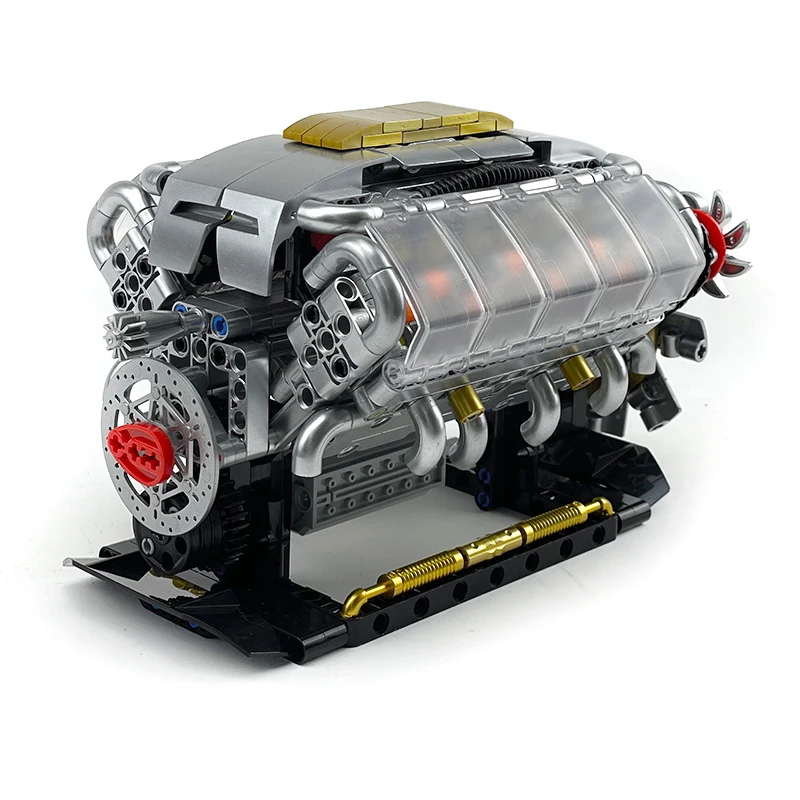 Nuovo MOC GQ-3053 Tecnico Automobile Meccanico V8 Motore Building Blocks Modello di Montaggio Puzzle Giocattoli FAI DA TE Ragazzi Regalo di Natale Per Bambini
