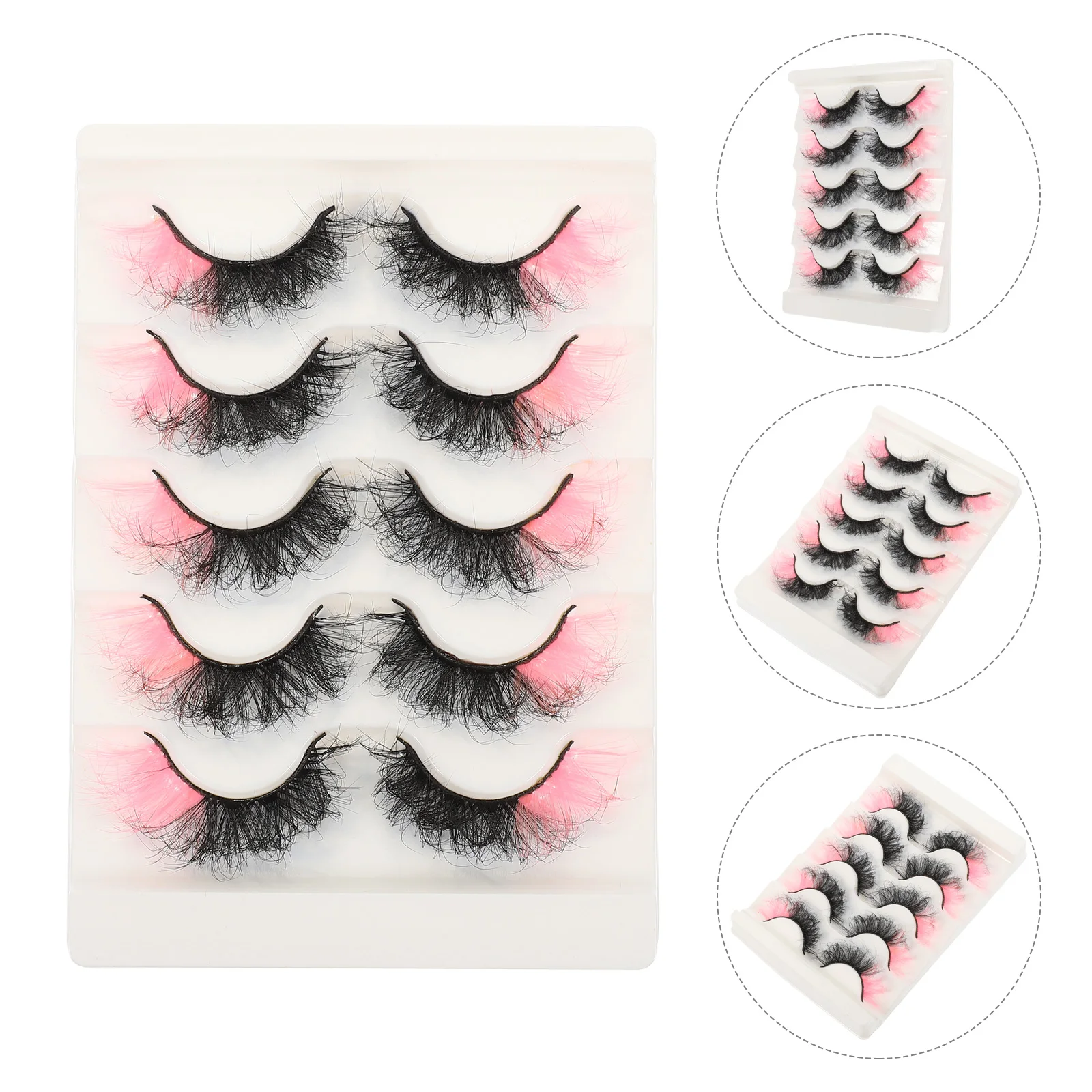 

5 Pairs Fake Eyelashes Strips Colored Wispy False Kit for Extensions with Natural Look Bulk