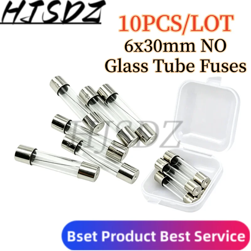 6x30mm【10PCS/LOT】 Fast Blow Glass Tube Fuses 0.25A 0.5A 1A 1.5A 2A 2.5A 3A 3.15A 4A 5A 6A 7A 8A 10A 15A 20A 25A 30A 250V 6*30mm