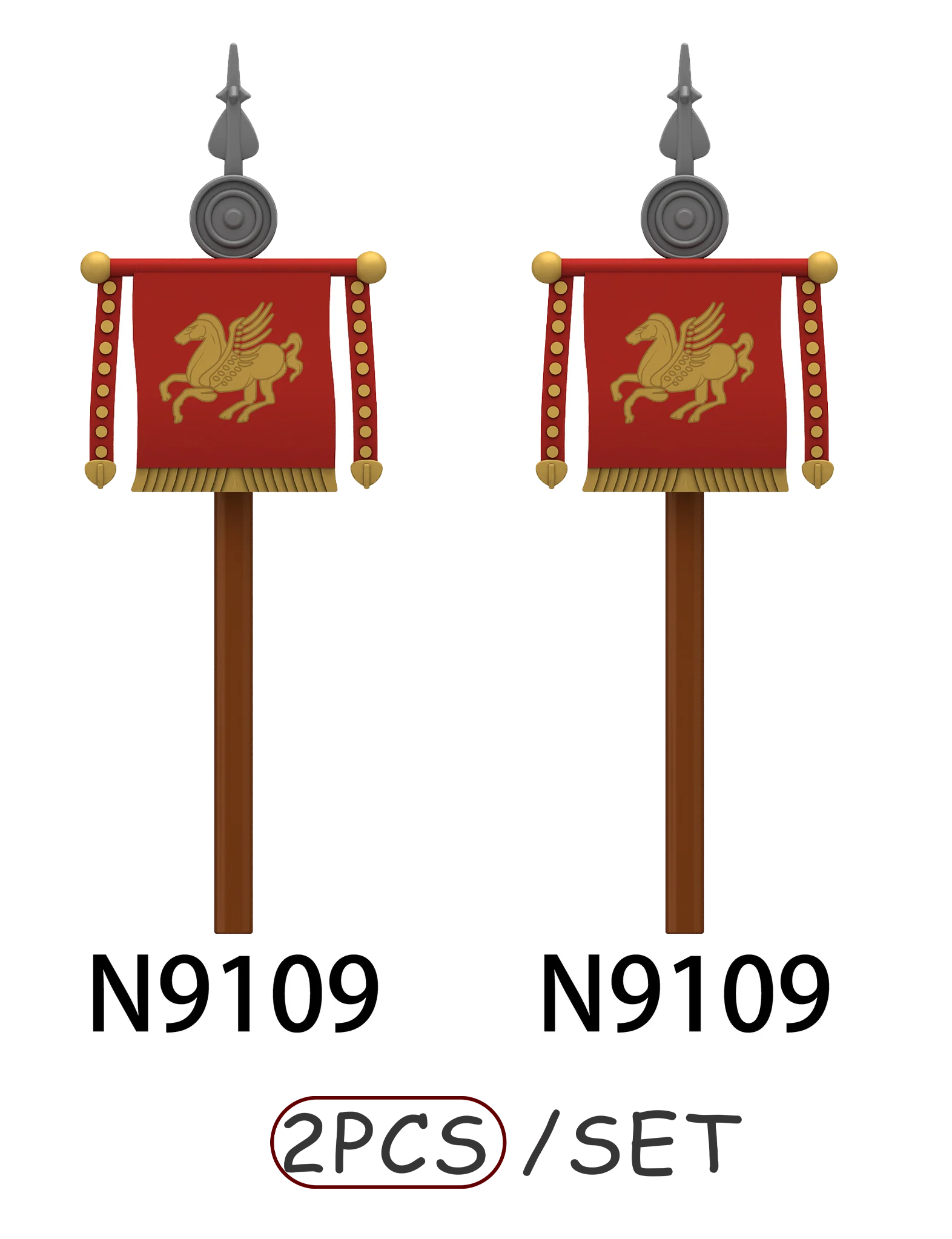 MOC Mittelalterliche Burg Ritter Flagge Bausteine Grüner Drache Soldaten Zubehör Löwe Adler Armee Bausteine Spielzeug Kinder Geschenk