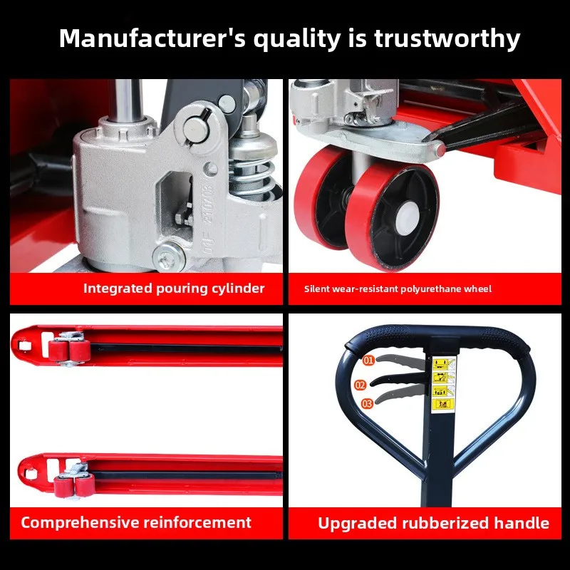 3 Ton Manual Forklift Extended Widened Lifting Logistics Pallet Truck 5t Loading Capacity Hydraulic Pallet Jack
