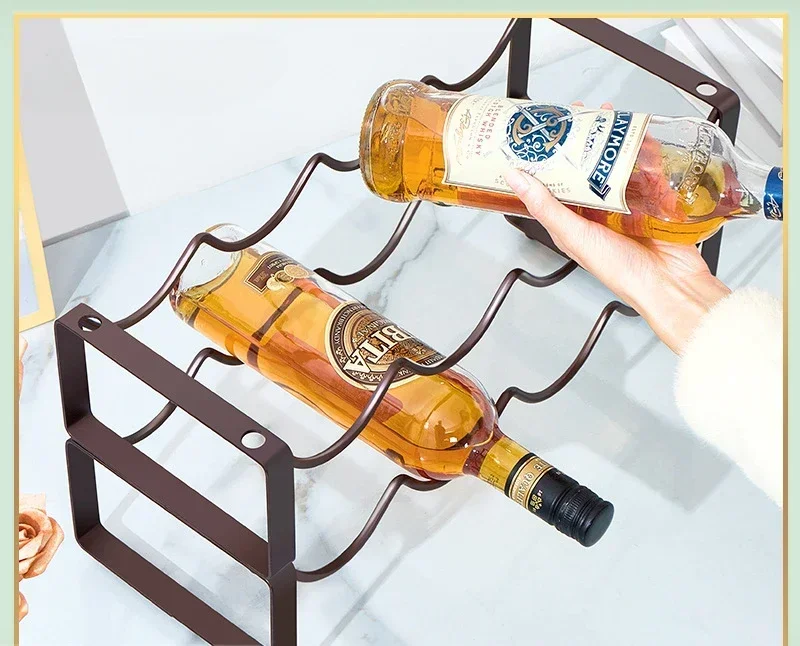 

Iron Art Wine Rack Decoration Creative Can Be Stacked Cabinet Wine Display Rack Can Hold Multiple Bottles Wine Holder