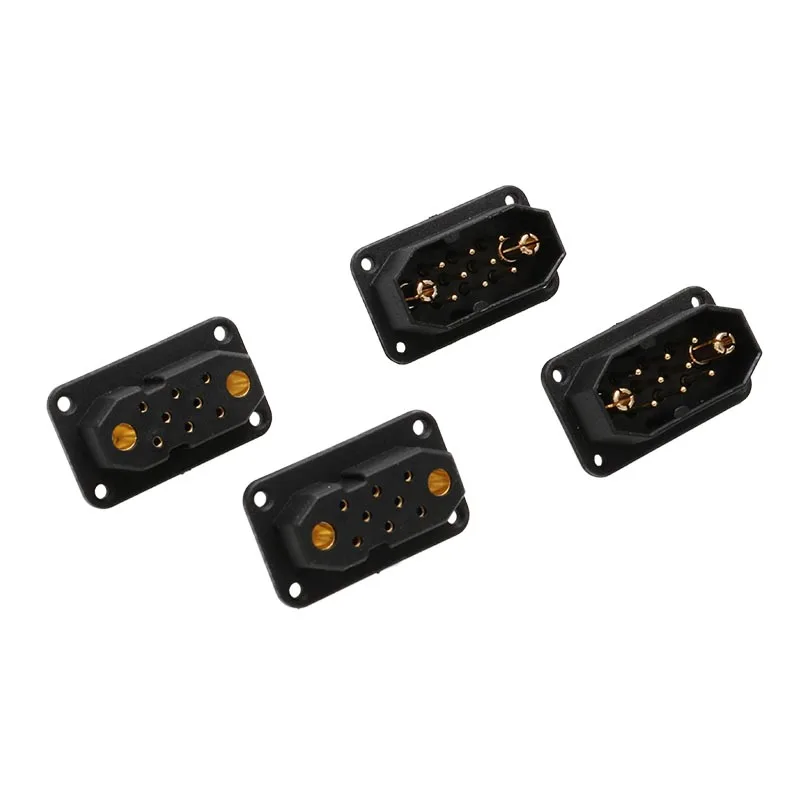 2Pairs VTOL Turbojet JX8 Plug 2+8 Pins Gold Plated Male Female Servo Connector High Current Signal Adapter for RC Drone Airplane