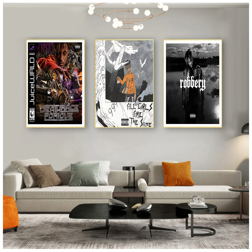 Painting Poster Wall Home Decor quadro cuadros Juice Wrld Death Race for Love Hot Album Rap Hip Hop Music Star Art Canvas