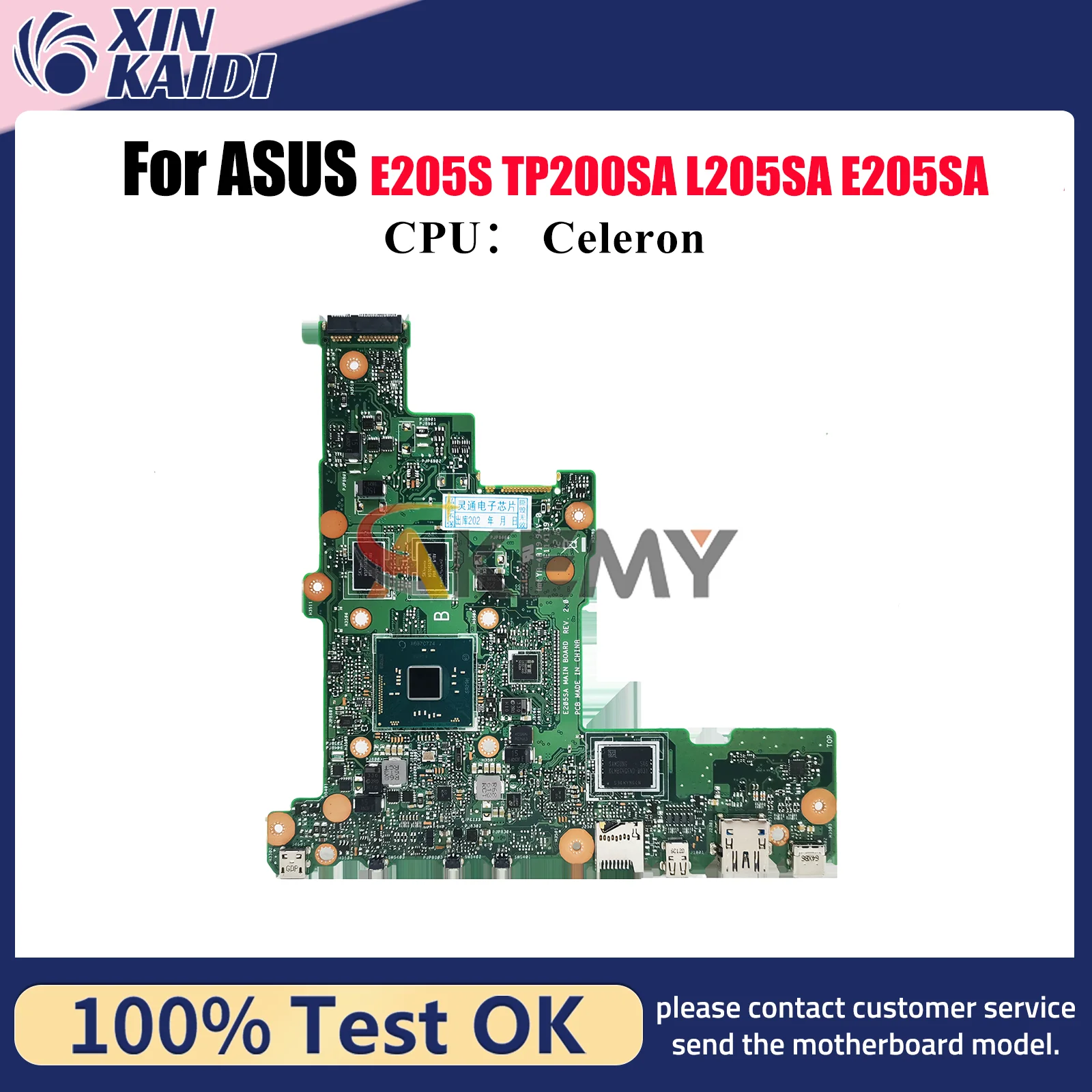 

E205SA Материнская плата для ноутбука ASUS EeeBook L205SA E205S E205SA E205S TP200SA Материнская плата для ноутбука с процессором Celeron 104% протестирована ОК