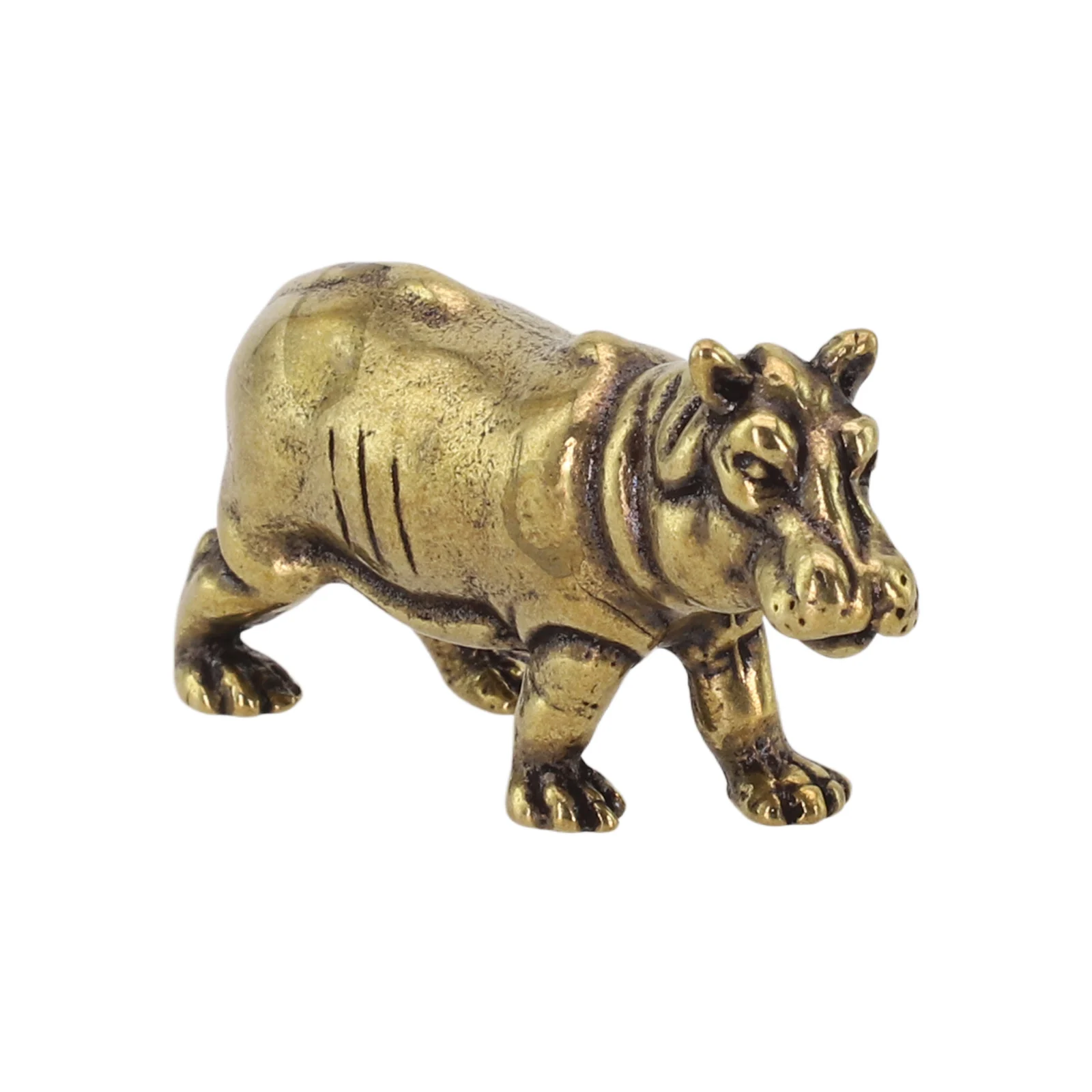 Hippo Ornament Bronze Ornaments 5*2.5cm Animal Antique Craftsmanship Clear Texture Finely Crafted Hard Texture