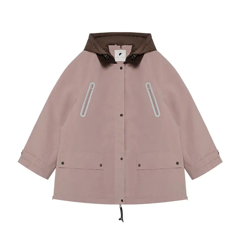 2025 hiver nouvelle doudoune femme ample banlieue épissage veste de travail à capuche