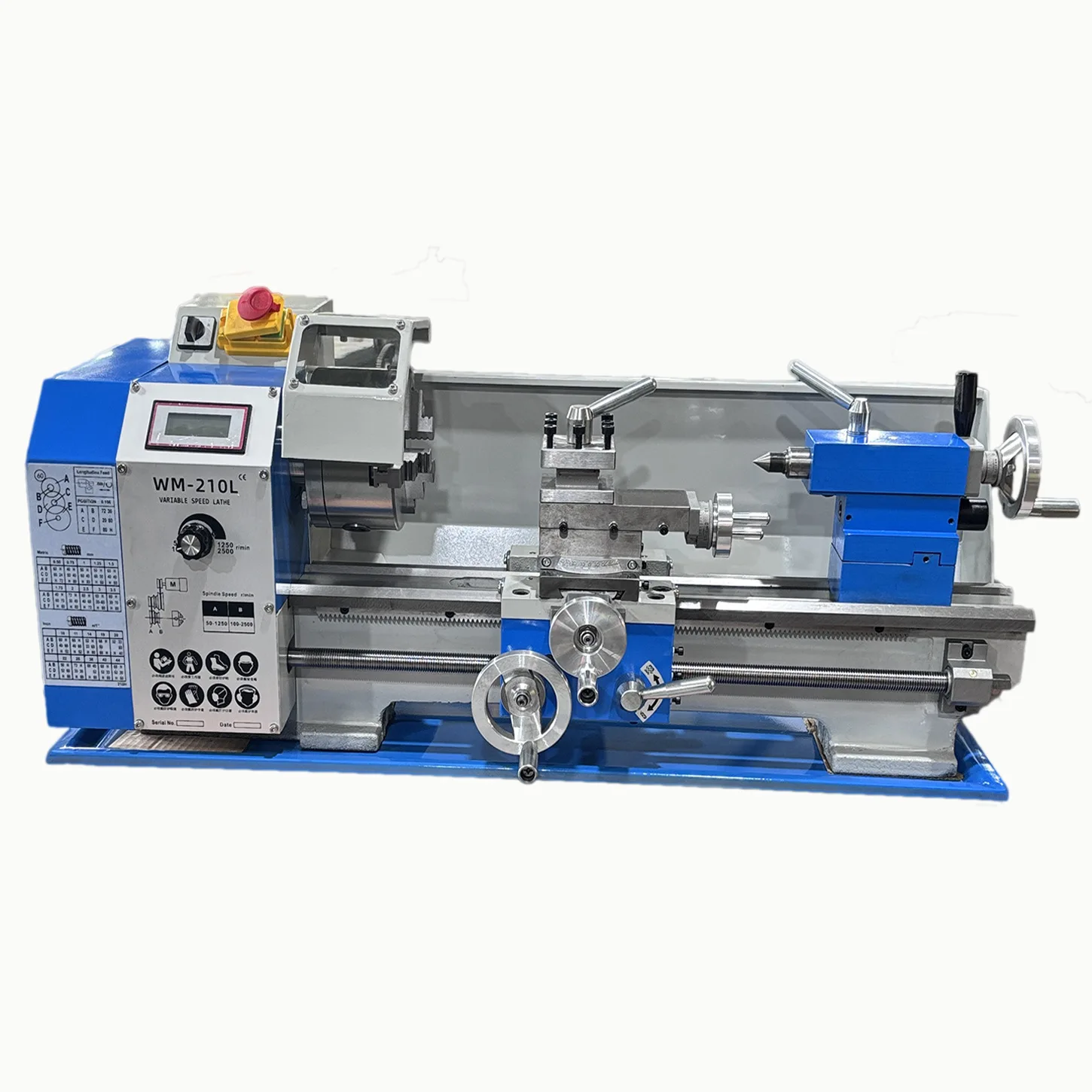 

WM210L Heavy-Duty Lathe Home Use Compact Multi-Function Lathe Mini Desktop Lathe Reinforced and Thickened 1100W