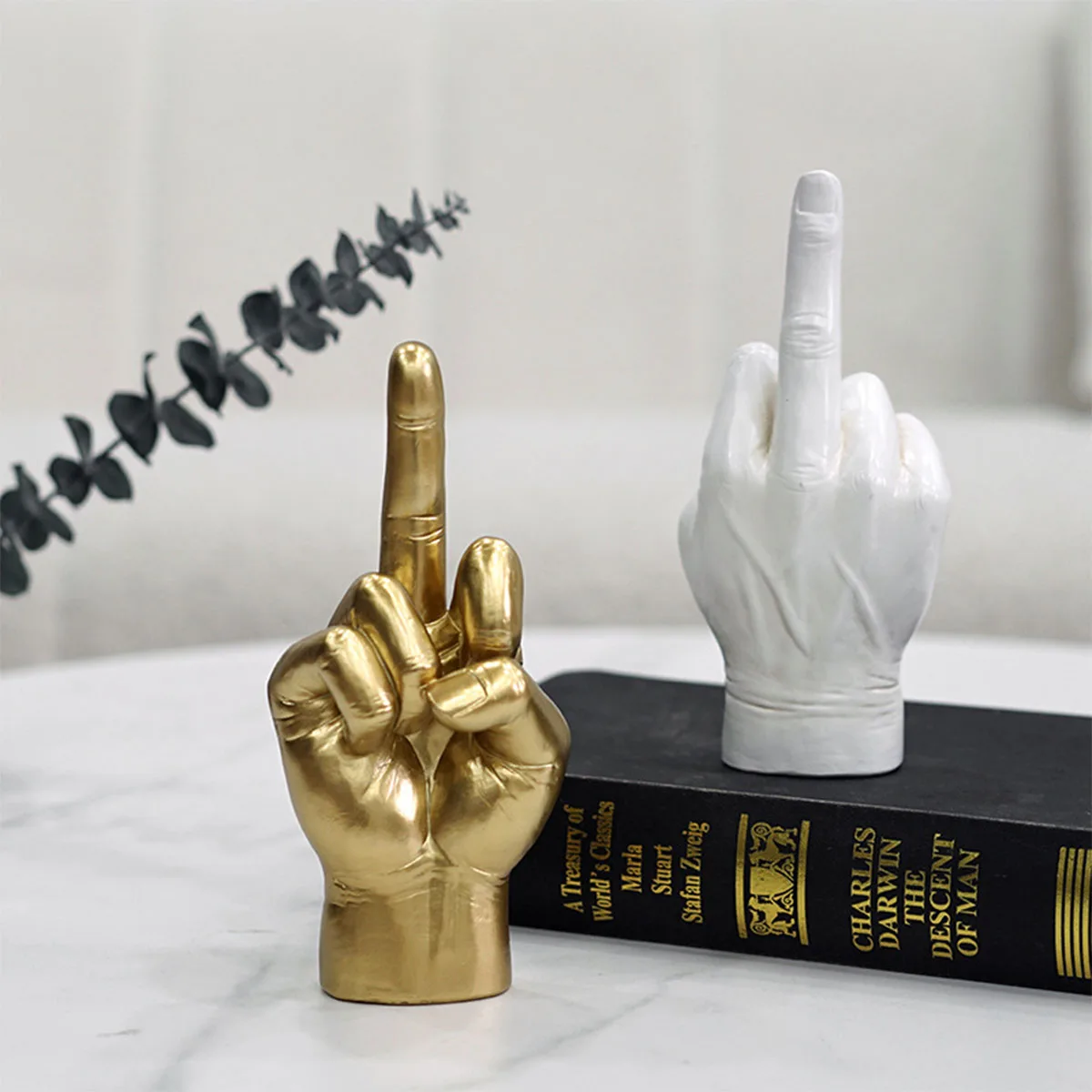 

Hand Gesture Desk Statue, Modern Style Resin Desktop Hand Sculpture Ornament for Office, Wedding, Home Living Room Bedroom Decor