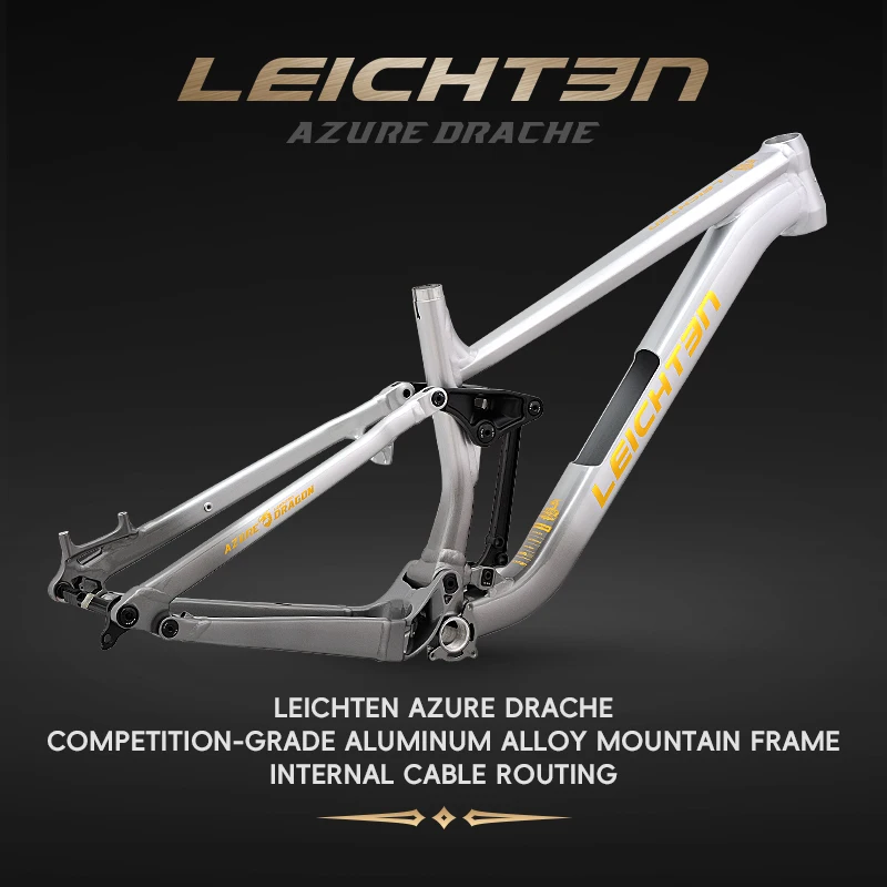 LEICHTEN AZURE DRACHE Hardtail MTB Frame, Aluminum Mountain Bike Frame Internal Routing, UDH Hanger, Headset & Seat Clamp