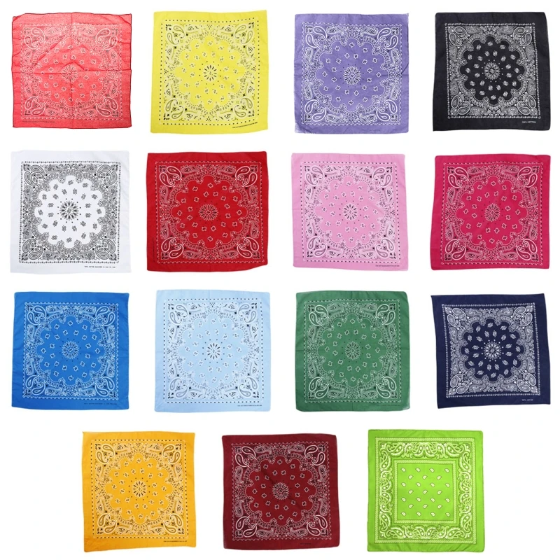 Hip Hop Cotton Multi-Purpose Bandana Square Scarf Paisley Print Headband Wrap Dropshipping