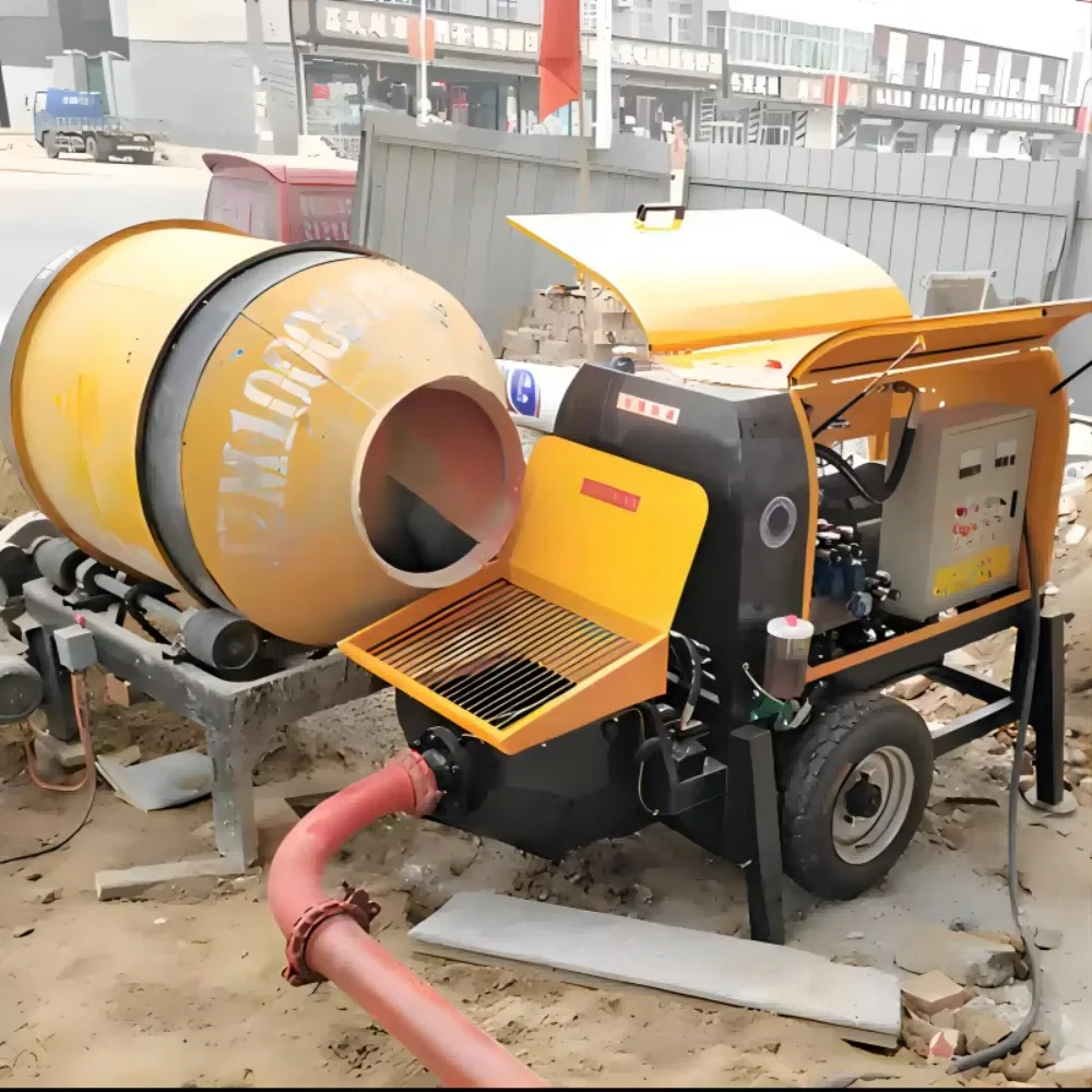 Concrete Pump, Electric Mortar Spraying Pump with Automatic Lifting, Large Particle for Secondary Structure and Wall Rendering