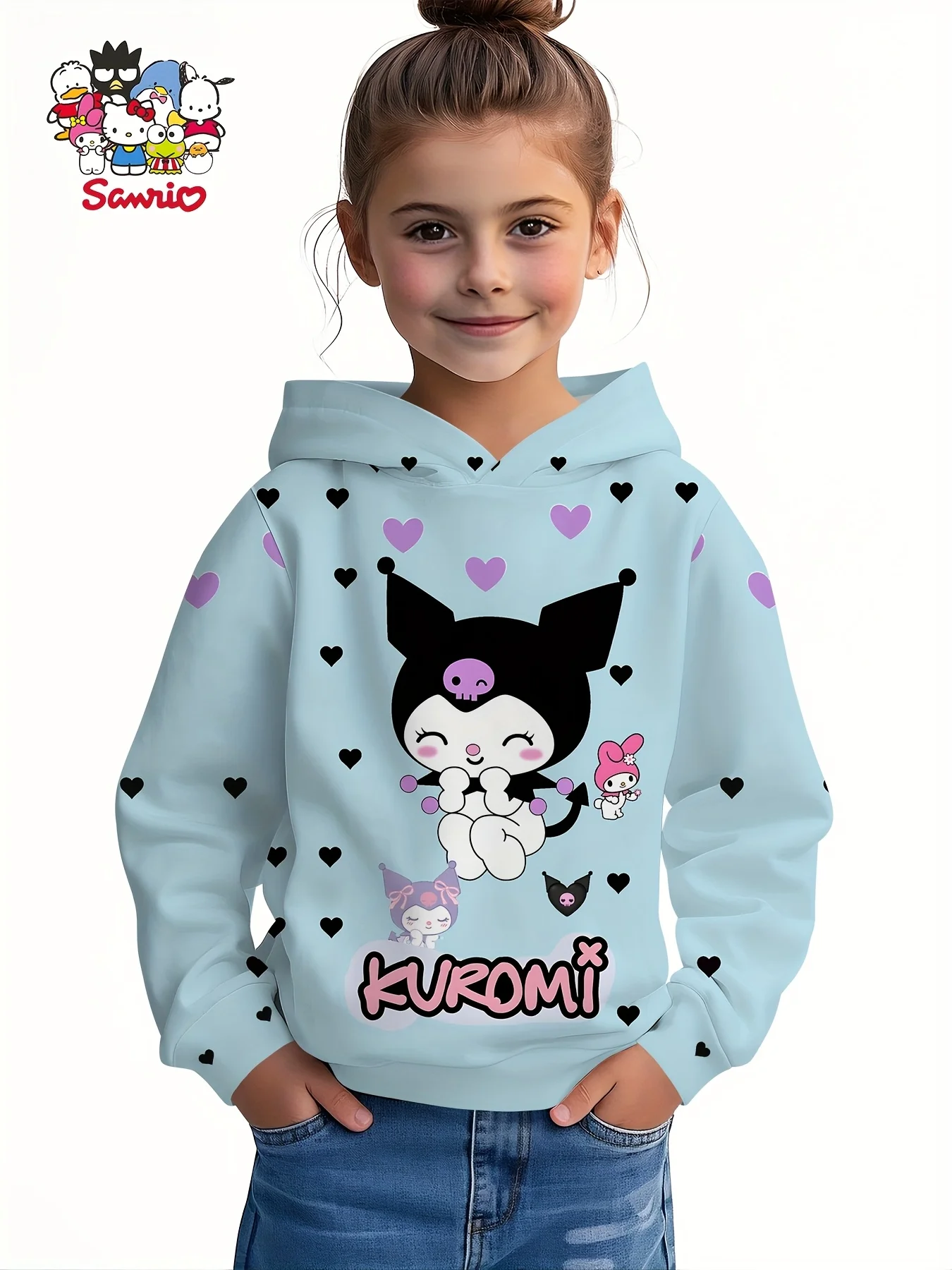 3D مطبوعة Kulomi مقنعين لطيف الكرتون مقنعين الرياضة سترة طويلة الأكمام طوق ملابس كاجوال الفتيات الكرتون الأزياء مقنعين Sw