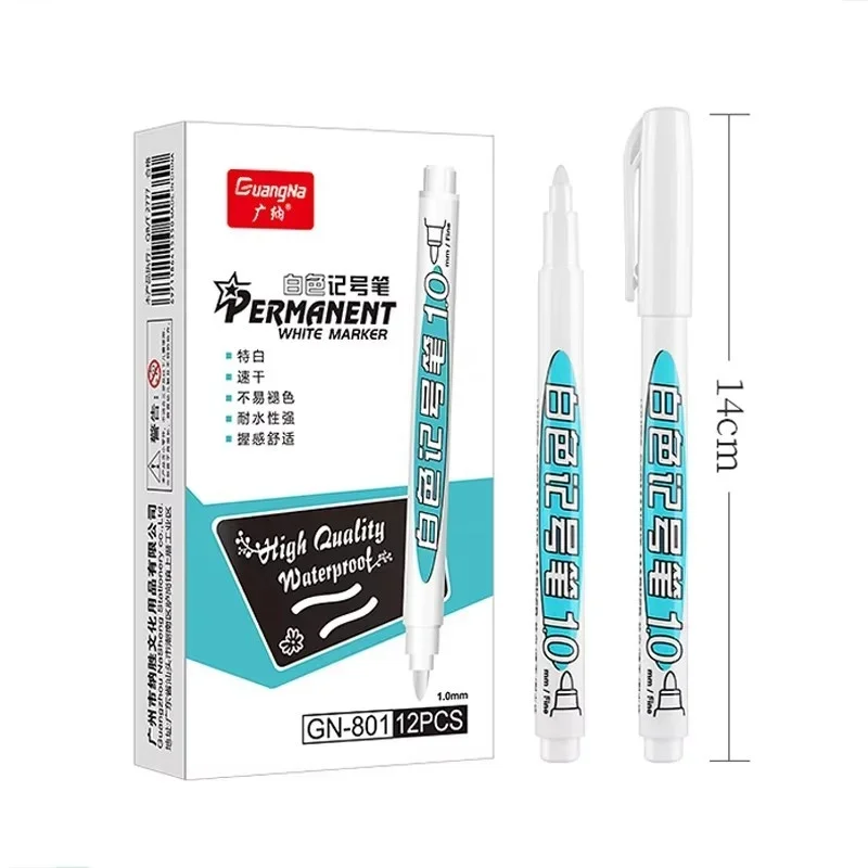 1/2/3Pcs Fettige Weiße Marker Stift Graffiti Wasserdichte Permanent Marker Reifen Malerei Kunst Liefert Notebook Stift schule Schreibwaren