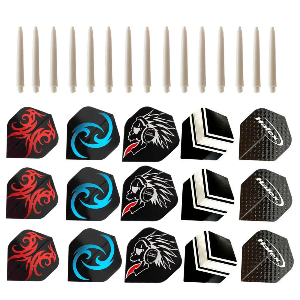 15pcs Nylon Dart Shafts and Flights Set for Indoor Games Dart Accessories