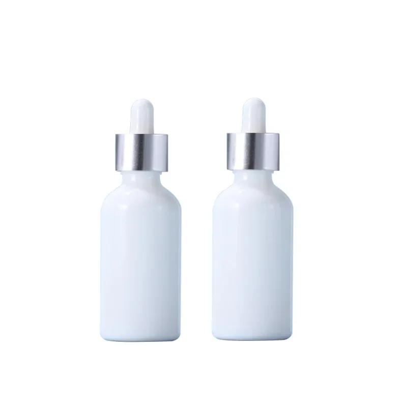 5ml 10ml 20ml 30ml 50ml 100ml Refined Oil Bottle White Porcelain Glass Glue Head Dropper Essence Bottle Wood Grain Lid Bottle