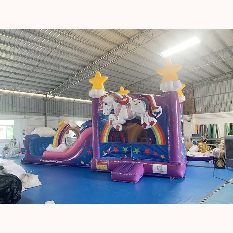 Wholesale Inflatable Trampoline Bouncy Castle Unicorn Jumping Bounce House For Kids