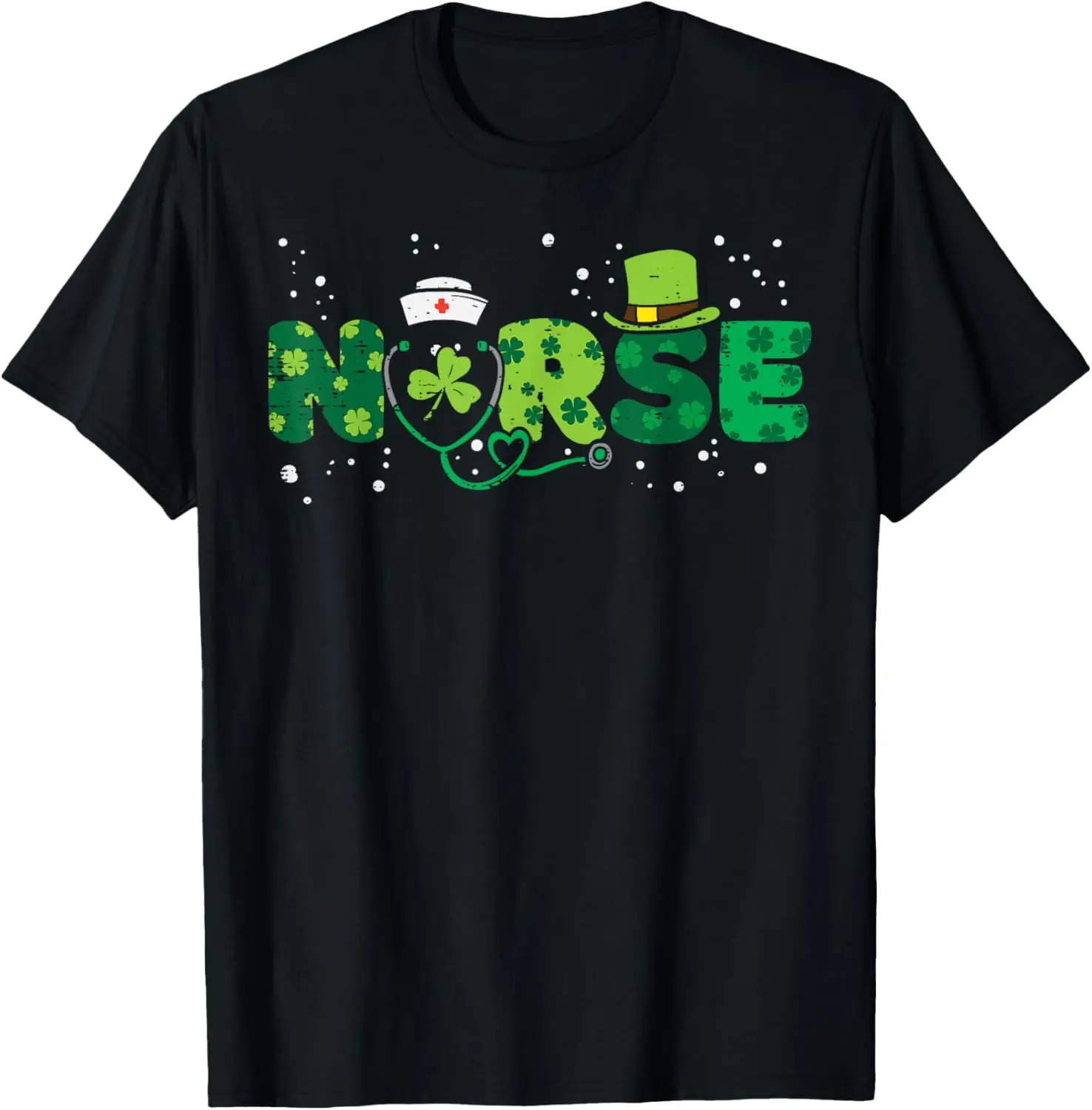 Irish Nurse Stethoscope Scrub St Patricks Day Nurses Women T-Shirt