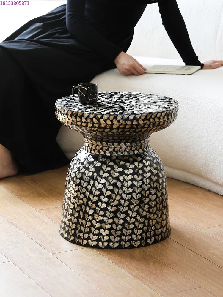 American wabi-sabi wind shell decoration home living room handmade coffee table sofa corner soft decoration medieval