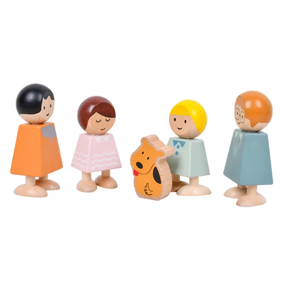 1 ensemble de blocs de construction éducatifs en bois, dessin animé, jeu interactif familial d'apprentissage pour enfants, blocs de Cognition pour le développement précoce