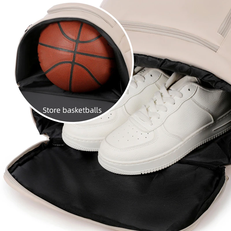 Zaino unisex con apertura grande con scomparto per scarpe indipendente Borsa a tracolla da basket per sport all'aria aperta casual multitasche
