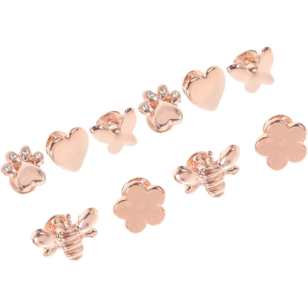 

10 шт. металлических декоративных элементов для силиконовых ремешков часов, привлекательные, нежных цветов, уникальной формы, с превосходным декоративным эффектом