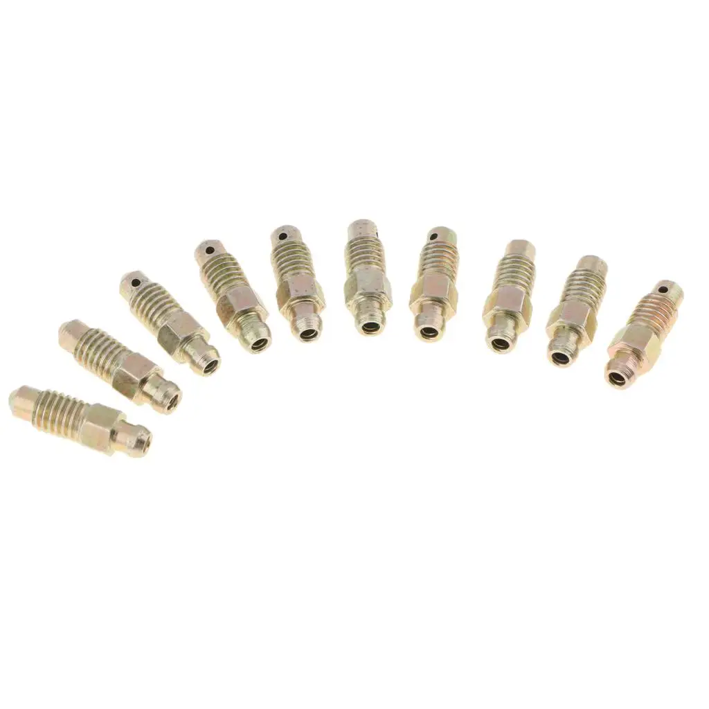 10 Pieces Universal Car Motorcycle M8*1.25mm Brake Bleeder Screws Kits