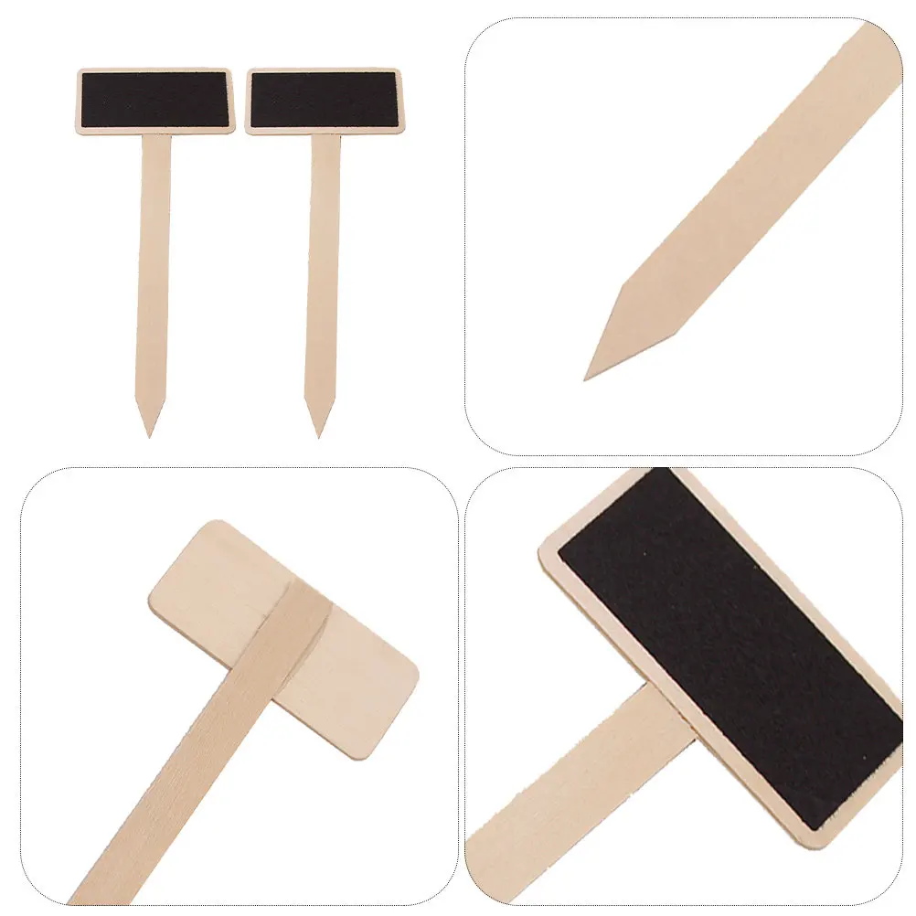 20Pcs Mini Wooden Chalkboard Blackboards Creative Garden Plant Tags Price Signs for Home Wedding Party Decorations