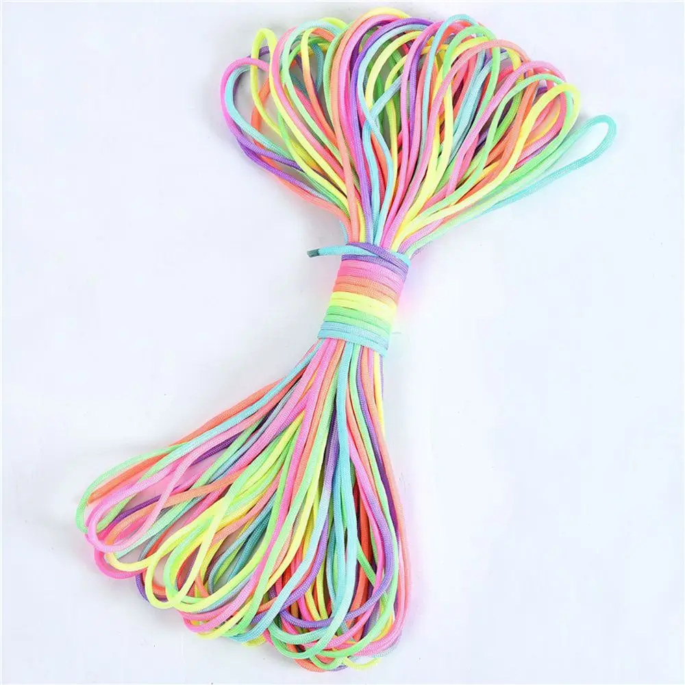 Outdoor Accessory Camping Equipment Rainbow Colors Cord Rope Parachute Lanyard DIY Survival Bracelet Rainbow Paracord Rope