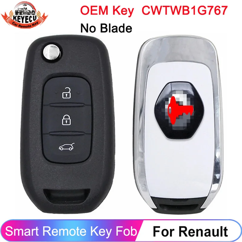 

KEYECU Original 433MHz 4A Chip For Renault Kadjar Captur Symbol Megane III 2013 2014 2015 2016 2017 Flip Key Remote CWTWB1G767