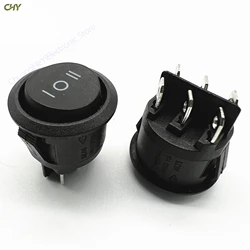 1PCmm KCD1 23 Diameter Round Rocker Switches 6 PIN ON-OFF-ON 3 Position Rocker Switch 10A 125VAC