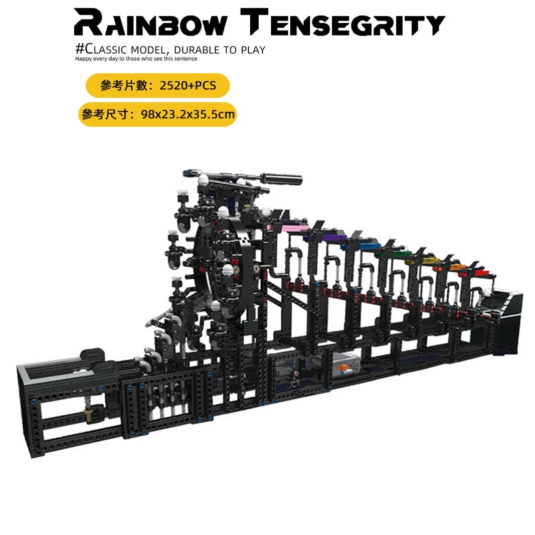 

Rainbow Roller Coaster Electric Assembly Line Mechanical Building Blocks Modified Power Model Bricks Toys Compatible With LEGO