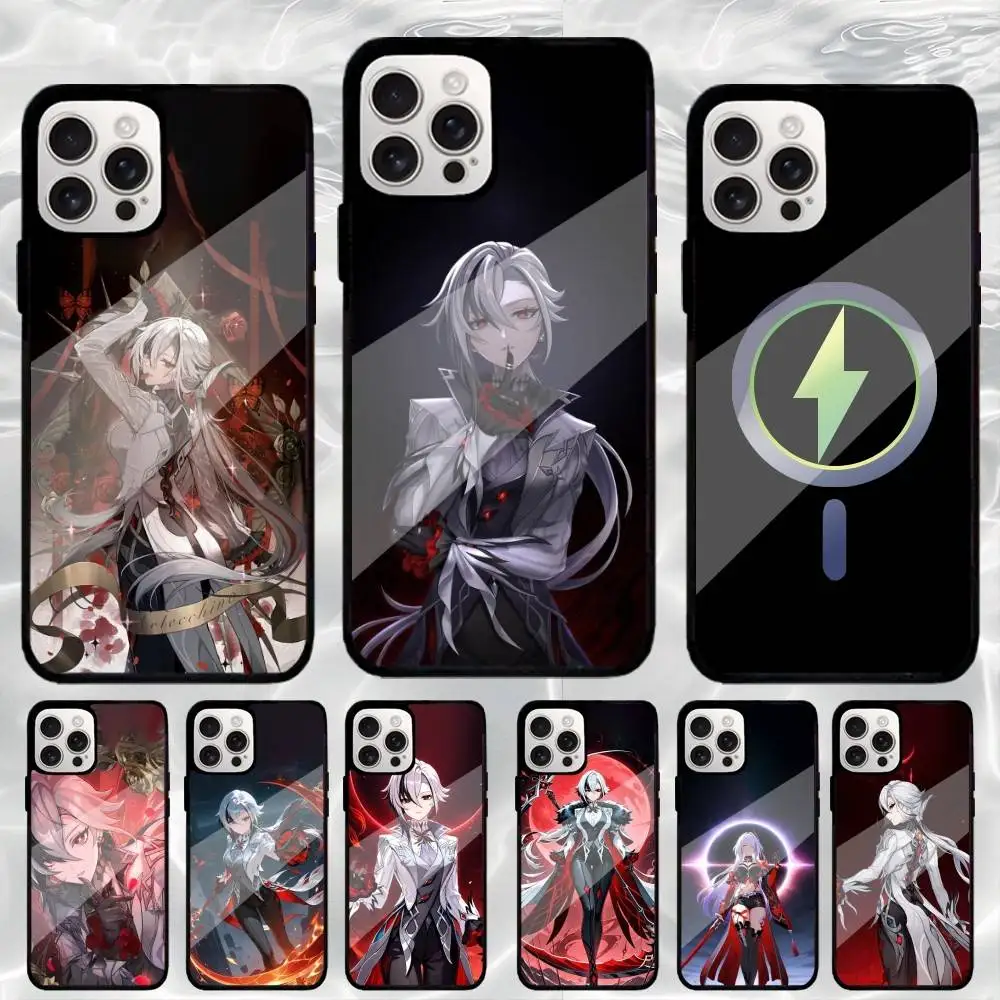 

Game Arlecchino G-Genshin Impact Phone Case For iPhone17,16,15,14,13,12,11 Plus,Pro Max Magnetic Magsafe Wireless Charging