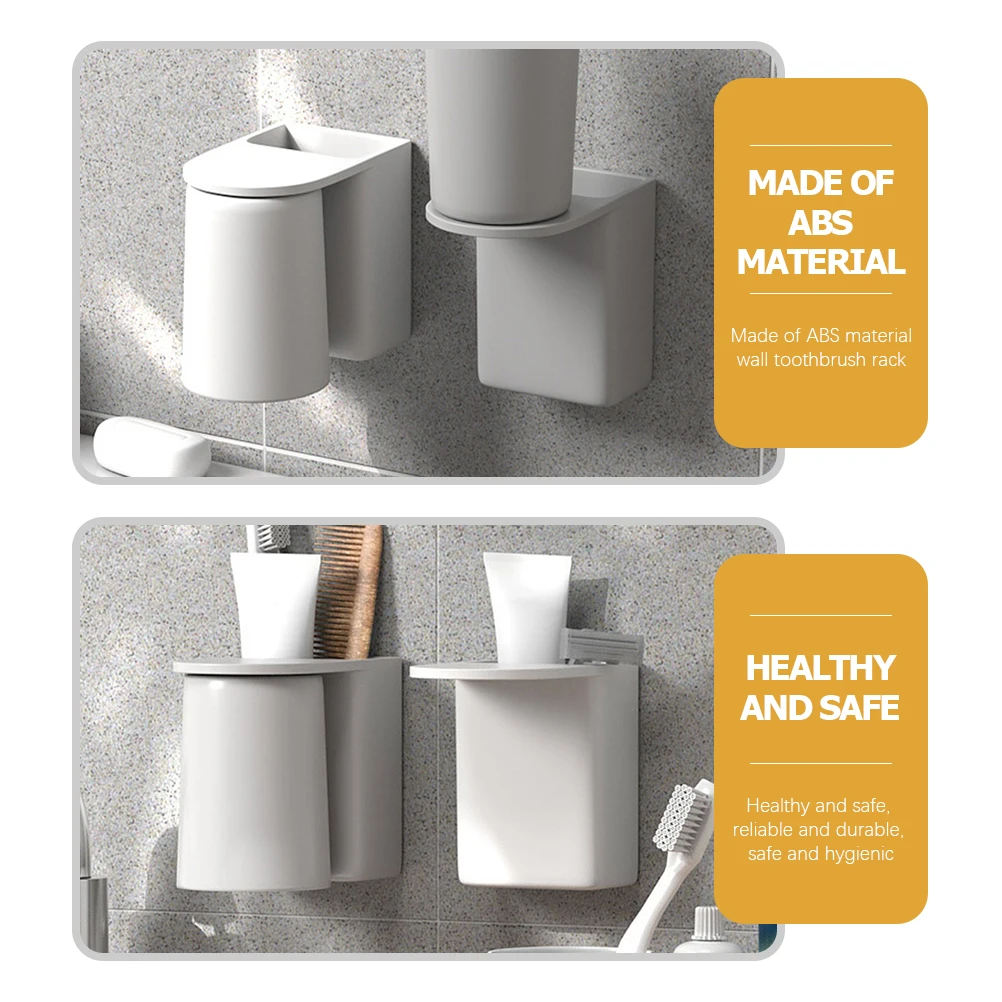 

Magnetic Cup Holder Mount Storage Set PP ABS Material Bathroom Toothpaste Electric Toothbrush Stand Dustproof Design
