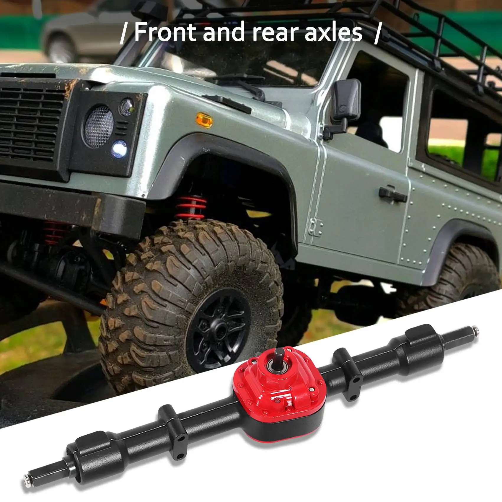 RC Car Front & Rear Complete Axle for MN D90 D91 D96 D99S MN90 MN96 MN99 MN99S 1/12 RC Car Upgrade Parts,Black