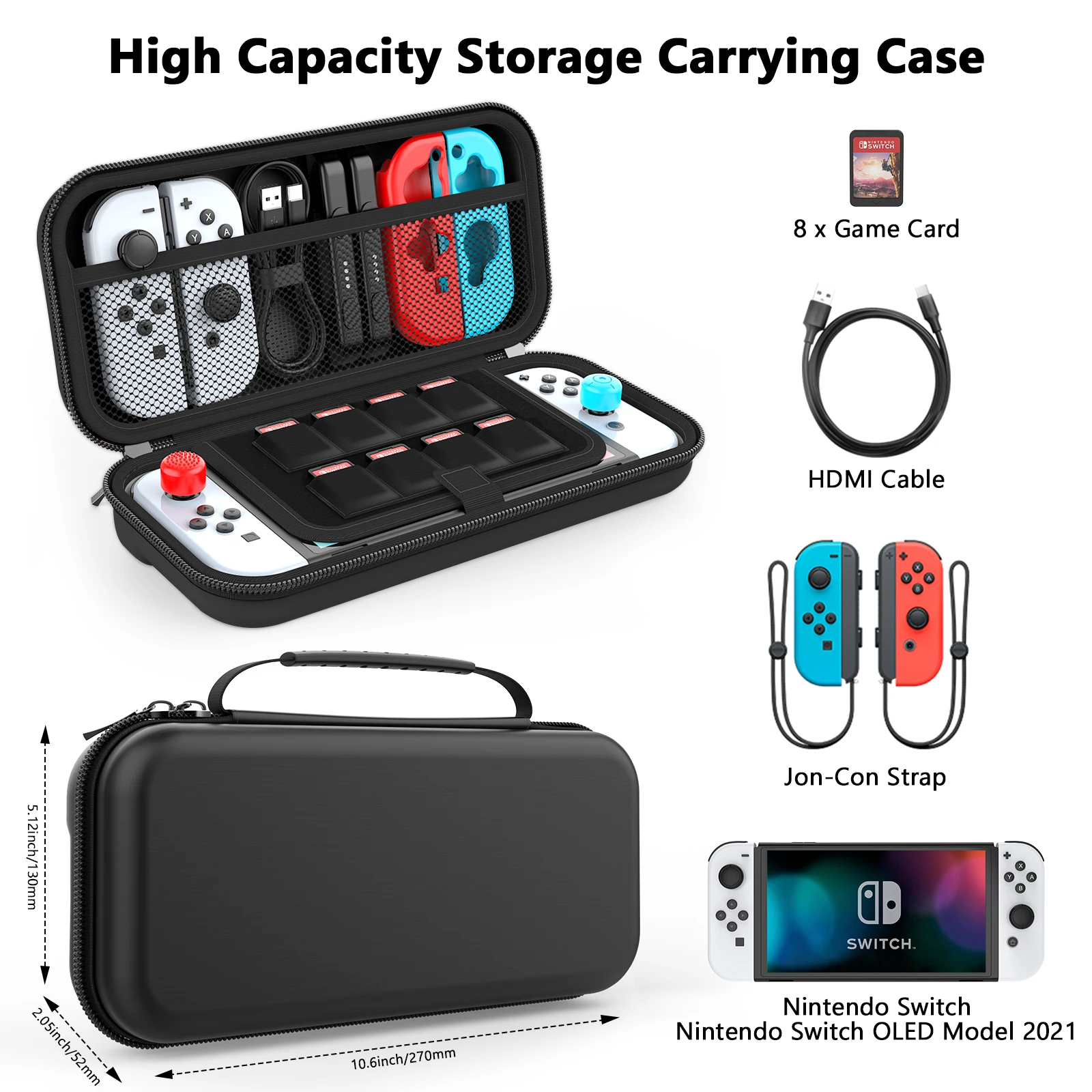 Case for Nintendo Switch & OLED Model Protective Hard Portable Travel Carry Case Shell Pouch for Nintendo Switch Console