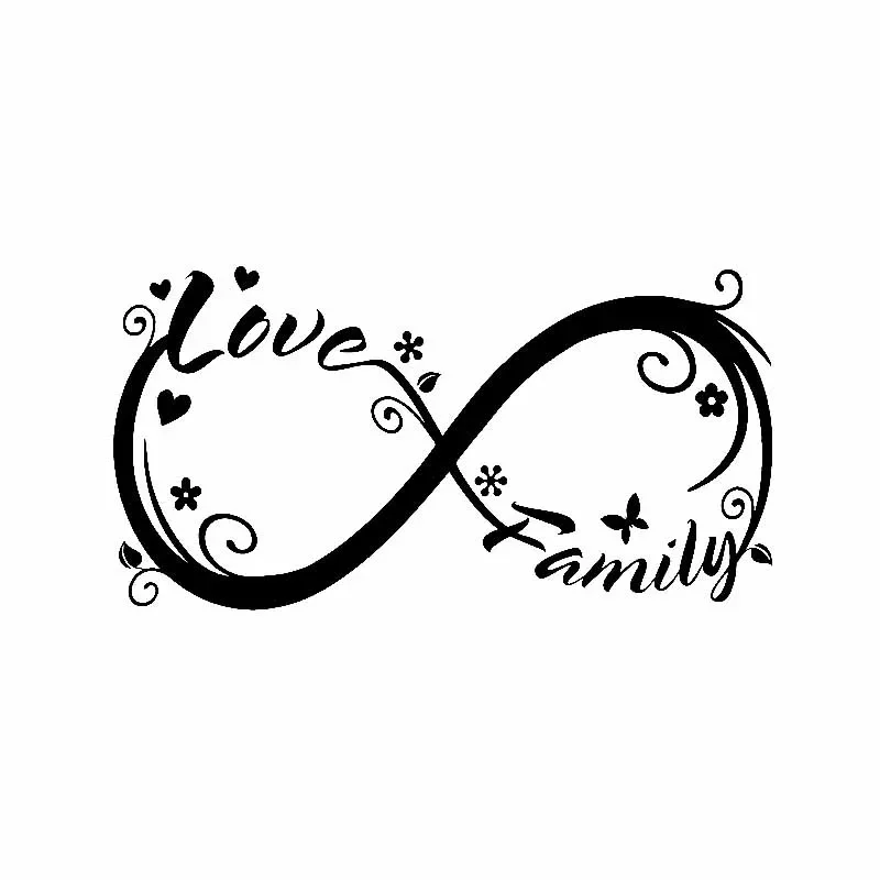 New Design Family Eternal Symbol Car Sticker Sticker High Quality Car Window Decoration Personality PVC Decal, 17cm