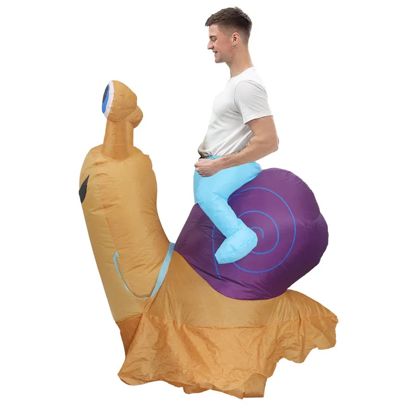 Riding Snail Inflatable Costumes Amusement Park Blow Up Clothes Halloween Party Cosplay Costume Funny Performance Props - view 4