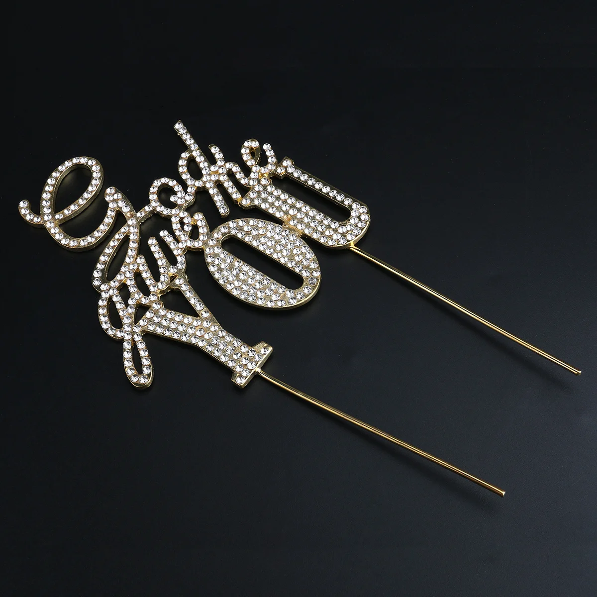

You Gold Alloy Rhinestone Cake Topper Birthday Wedding Anniversary Banquets Decoration Cake Toppeer