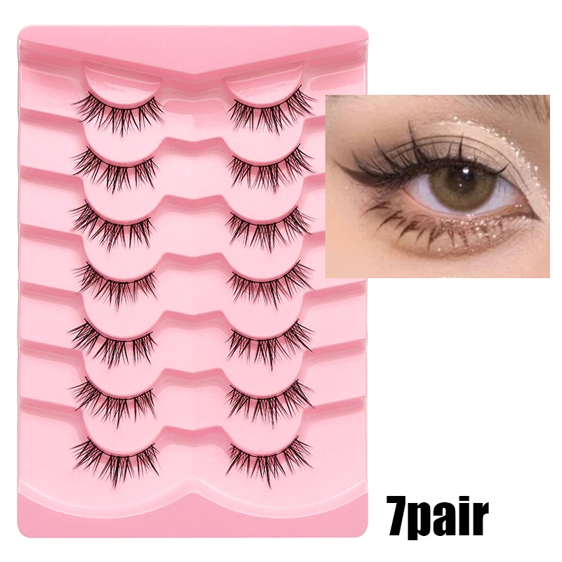 5/7/10 Paar Manga-Wimpern Weiche Natürliche Künstliche Wimpern Lange Fake Anime Wimpern Make-up Handgefertigtes Wimpernverlängerungs-Set – Detail 10