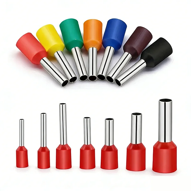 

100-200PCS Electrical Tube Terminals Suit Tubular Block Cord End Connectors Cable Wire Connector Terminal E1008