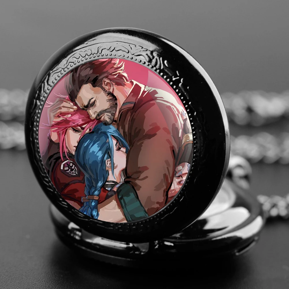 Arcane Jinx Vi kalung jam tangan Quartz saku Watche kreatif unik Aksesori jam rantai hadiah anak-anak hadiah terbaik untuk anak-anak pria