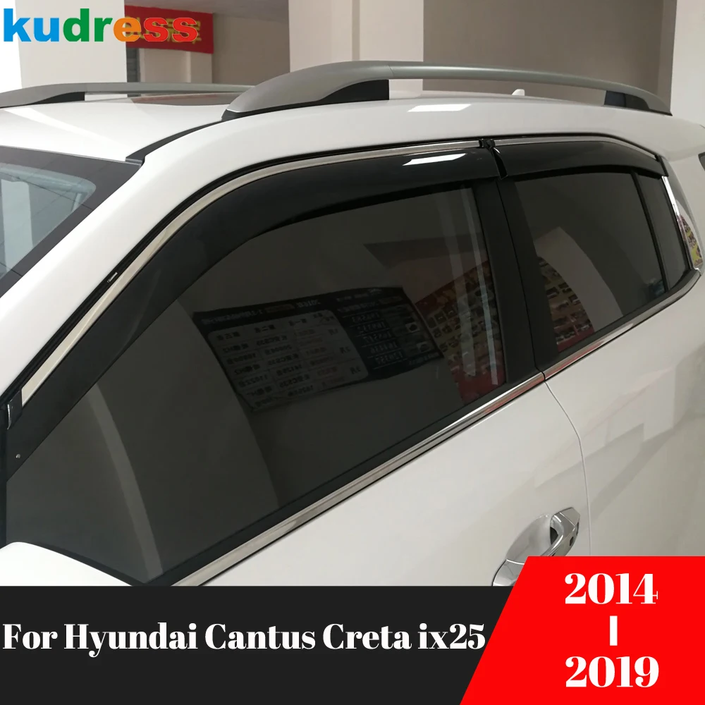 

For Hyundai Cantus Creta ix25 2014-2016 2017 2018 2019 Window Deflectors Wind Guard Vent Sun Rain Visor Cover Car Accessories