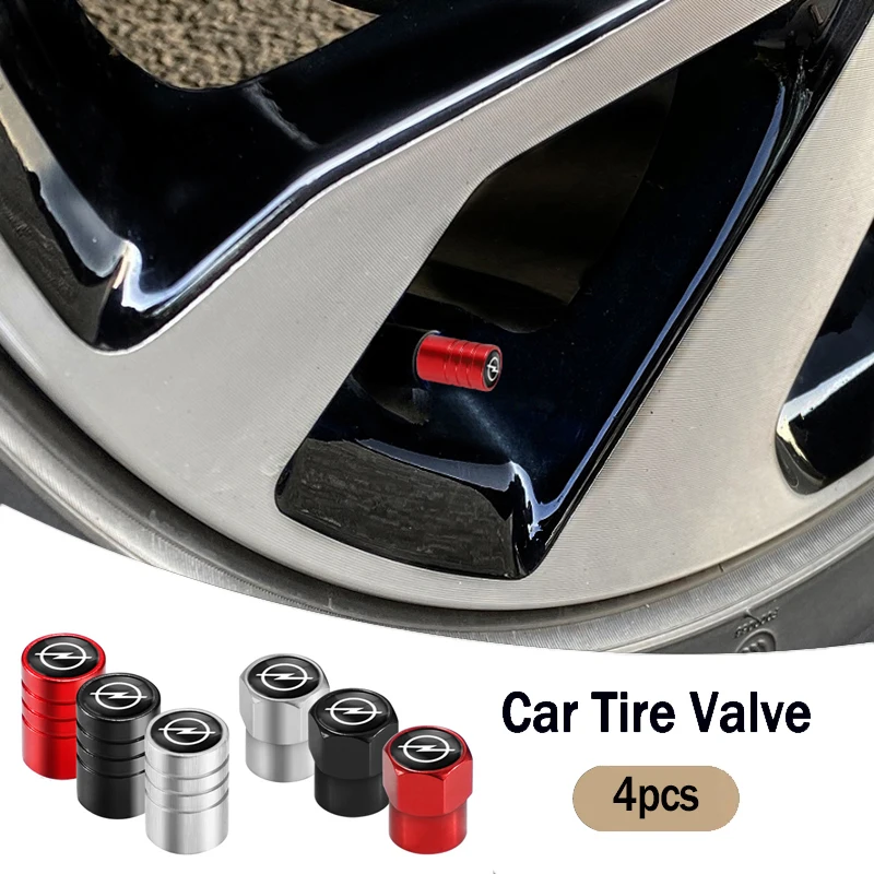 Capuchons de valve de pneu de voiture en métal, 4 pièces, couvercles de tige d'air pour Opel OPC Astra Insignia Vivaro Corsa Mokka Zafira Vectra DX
