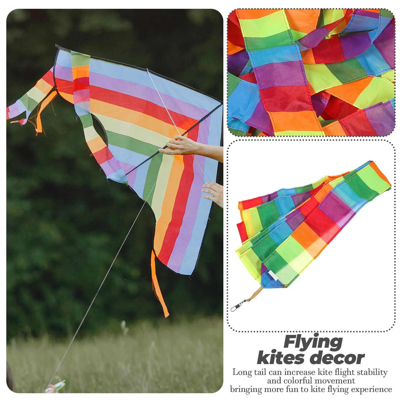 1 stücke Kite Schwanz Lange Band Streamer Für Outdoor Fliegen Stabilität Kite Zubehör Dekor Regenbogen Wind Socke Für Rc Drone große