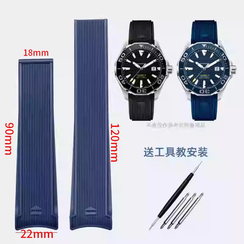 ل TA-G هوير AQUARACER 43 مللي متر لوحة الاتصال WAY201A WAY211C WAY201B منحني الفم حزام ساعة سيليكون أسود أزرق سوار الغوص