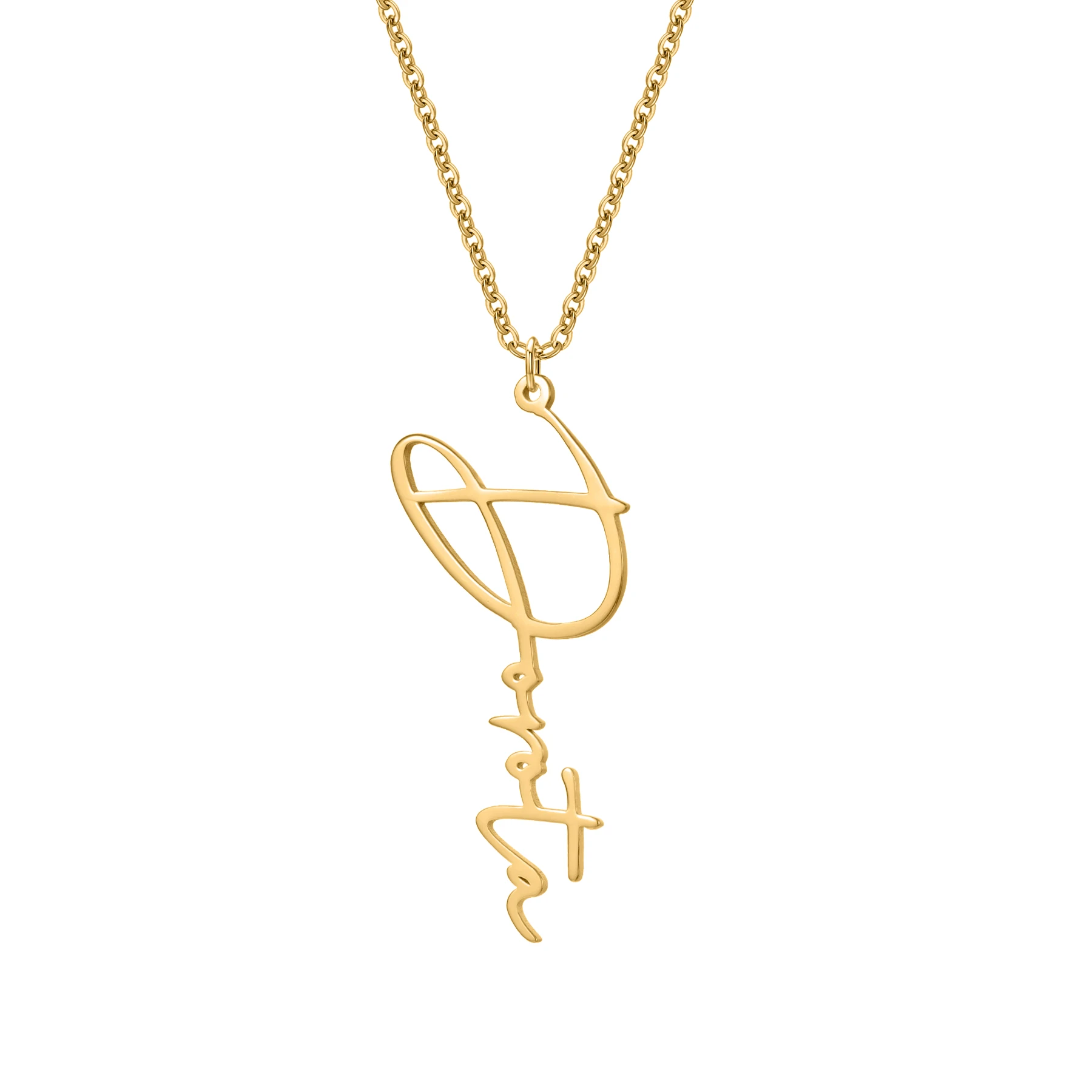 

Custom Handwriting Name Necklace Personalized Signature Style Pendant Gold Plated Jewelry Handwritten Name Necklaces Christmas