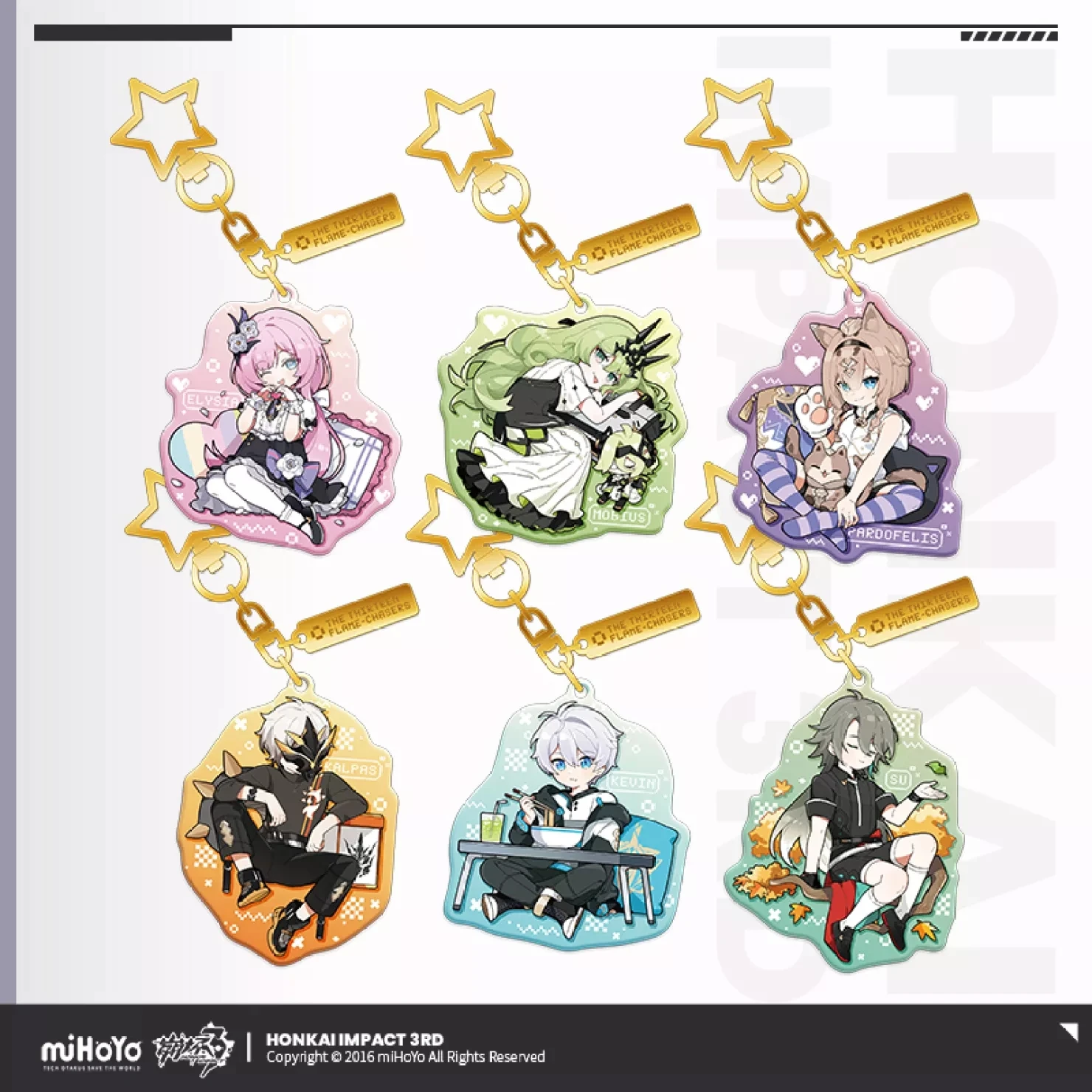 Anime Game Honkai Impact 3 Cosplay Metal Pendant Halloween Backpack Charm Sakura Griseo VILL-V Aponia Cartoon Chain Keychain